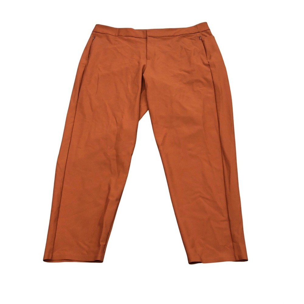 Athleta Stellar Skinny Trouser Women 22 Orange Burnt Rust High Rise Tapered Pant
